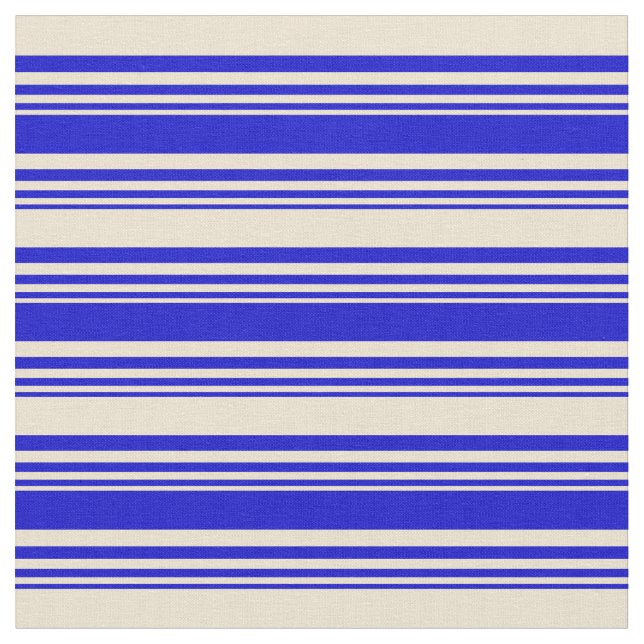 Tela Patrón de franjas/líneas azules y beiges (De cerca)