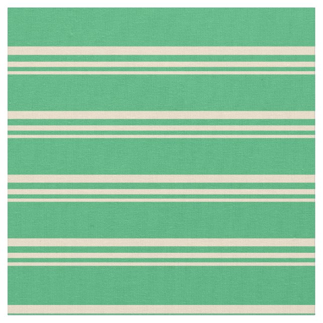 Tela Patrón de franjas/líneas verdes de Tan y Mar (De cerca)