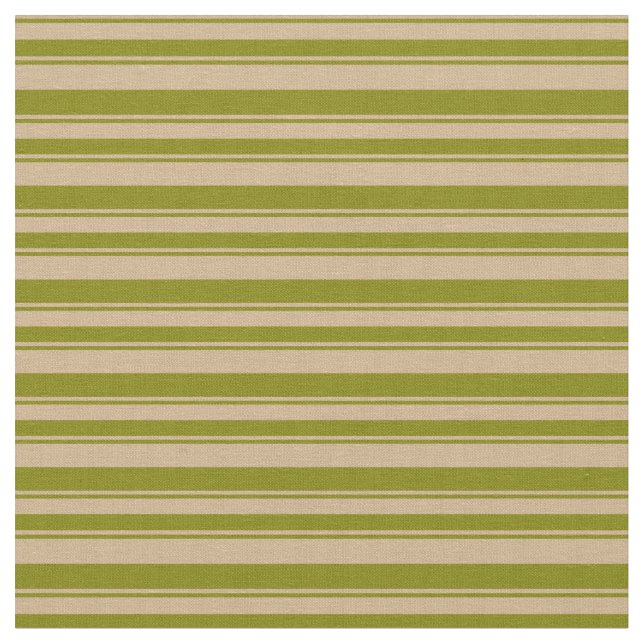 Tela Patrón de franjas/líneas verdes y tan (De cerca)