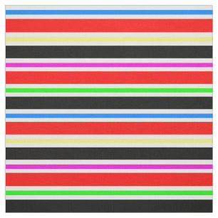 Tela Patrón de franjas multicolor rojo negro