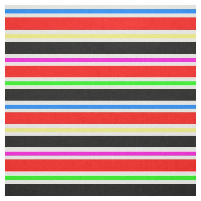 Tela Patrón de franjas multicolor rojo negro (Retal)
