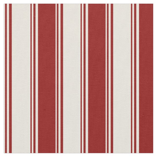 Tela Patrón de franjas rojas beige y oscuro (De cerca)