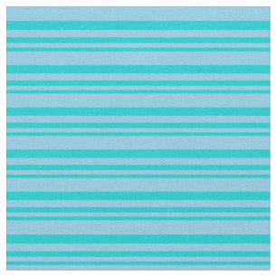 Tela Patrón de franjas turquesa y azul cielo