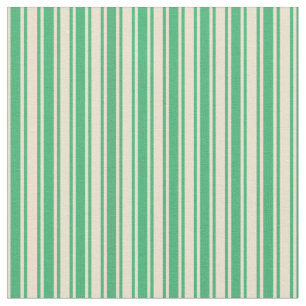 Tela Patrón de franjas verde y beige del mar