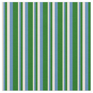 Tela Patrón de franjas verdes de Bisque, Azul y Oscuro