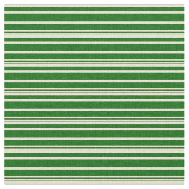 Tela Patrón de franjas verdes de Bisque y Oscuro (De cerca)