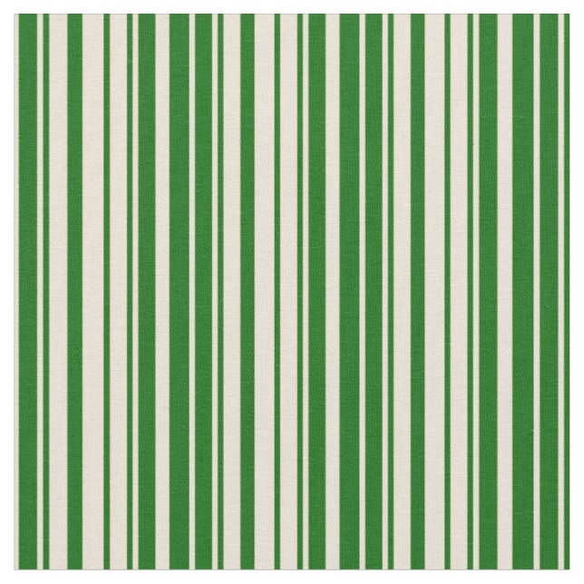 Tela Patrón de franjas verdes de Bisque y Oscuro (De cerca)