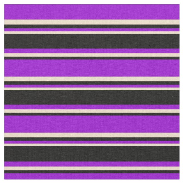 Tela Patrón de franjas violetas oscuras, negras y de co (De cerca)