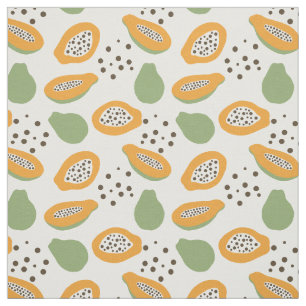 Tela Patrón de fruta de Papaya tropical