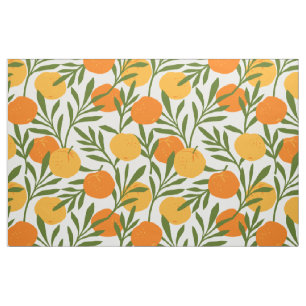 Tela Patrón de frutas de cítricos naranja