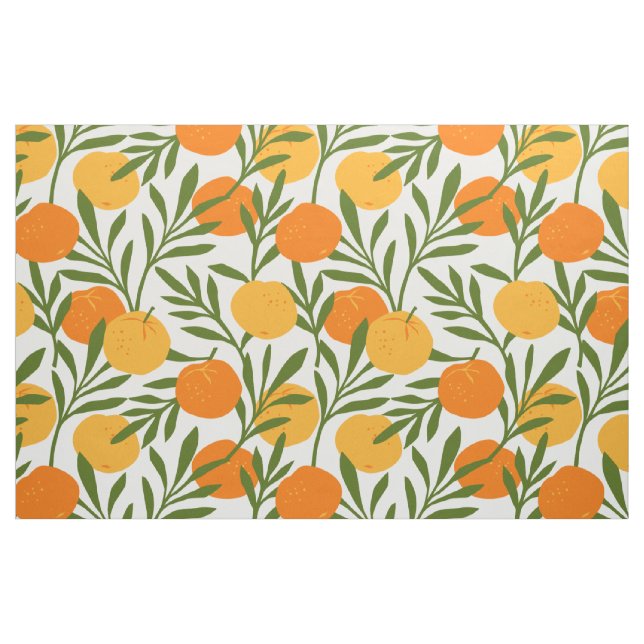 Tela Patrón de frutas de cítricos naranja ("Cuarto gordo" (fat quarter))