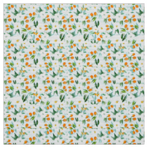 Tela Patrón de frutas de verano de Kumquat Orchid en Ve