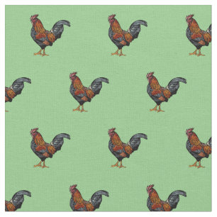 Tela Patrón de gallo - Algodón de cama de Personalizado