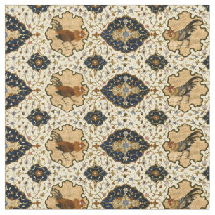 Tela Patrón de gallo floral oriental persa