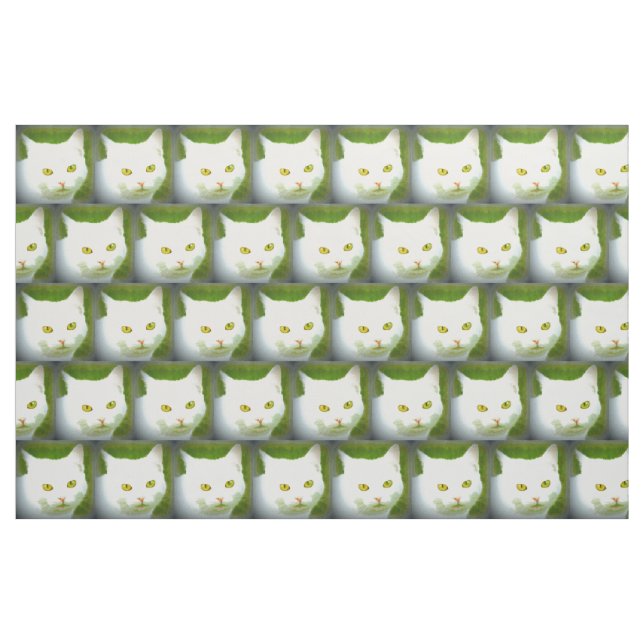 Tela patrón de gato blanco ("Cuarto gordo" (fat quarter))