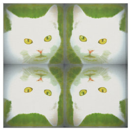 Tela patrón de gato blanco