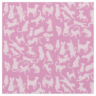 Tela Patrón de Gato Rosa