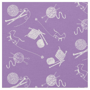 Tela Patrón de gatos de punto Diseño blanco Selección d