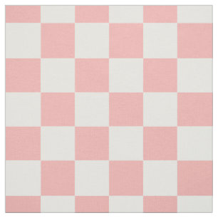 Tela Patrón de gingham a cuadros rosados y blancos