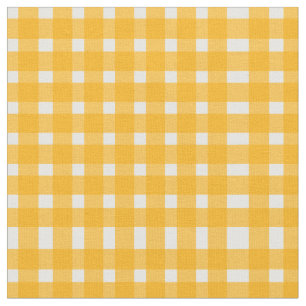 Tela Patrón de Gingham blanco amarillo 