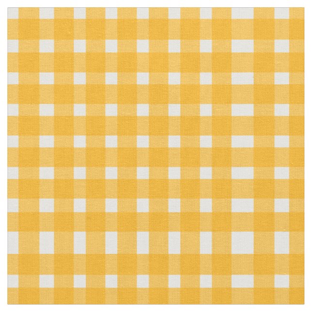 Tela Patrón de Gingham blanco amarillo  (De cerca)
