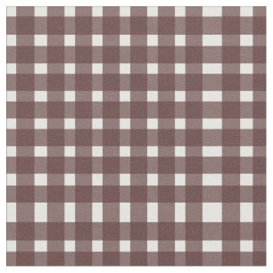 Tela Patrón de Gingham blanco marrón 
