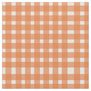 Tela Patrón de Gingham blanco naranja 