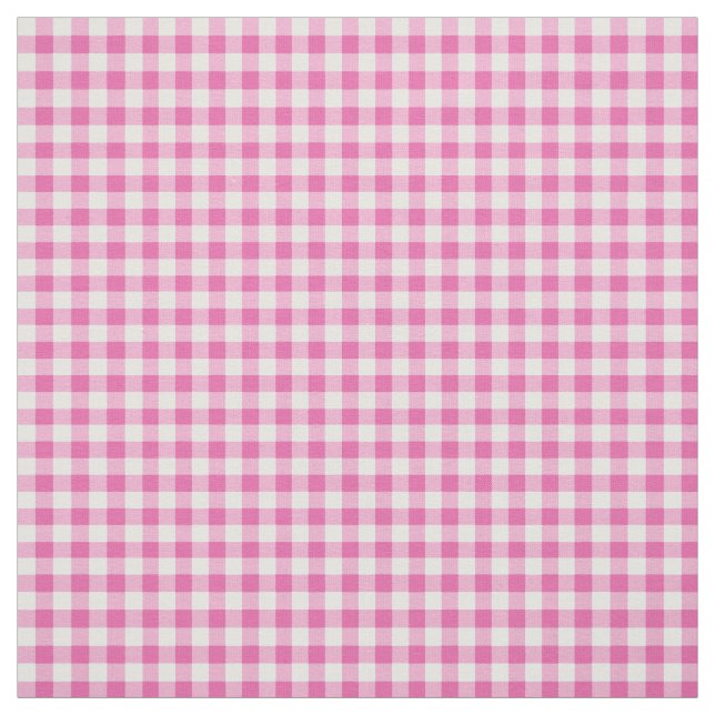 Tela Patrón de Gingham de comprobación rosa y blanca (Retal)