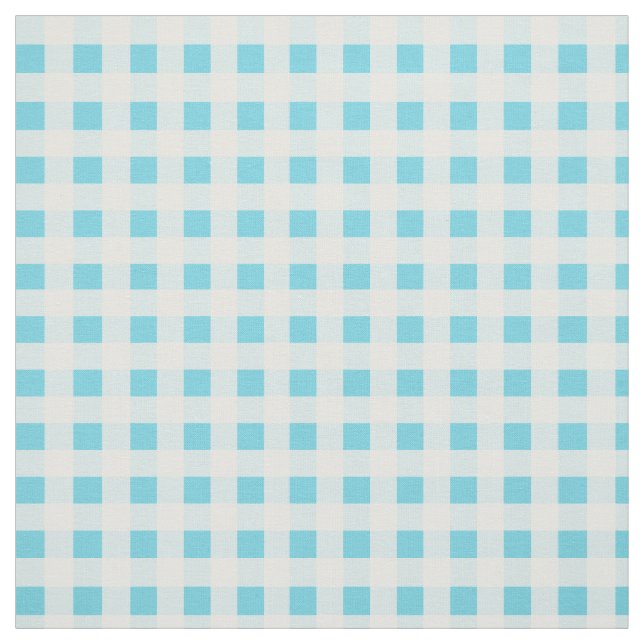 Tela Patrón de Gingham de la comprobación azul del sol  (Retal)