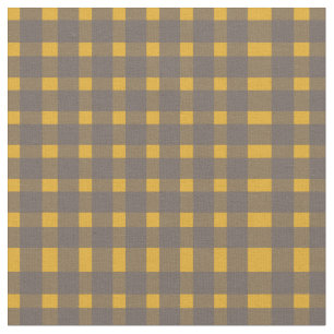 Tela Patrón de Gingham gris amarillo 