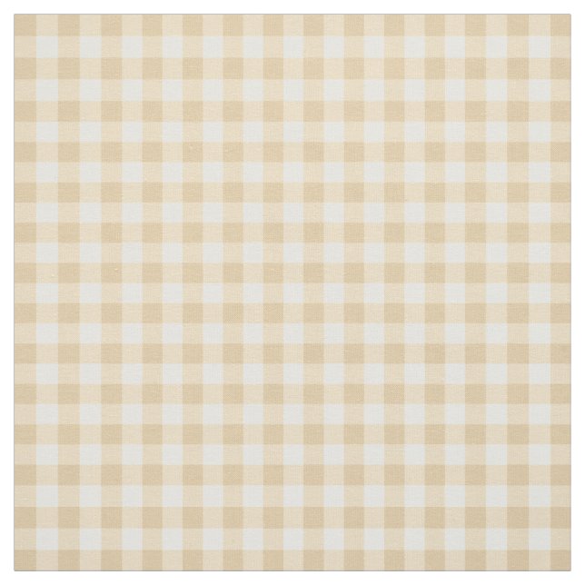 Tela Patrón de Gingham Plaid Cream Beige revisado (Retal)
