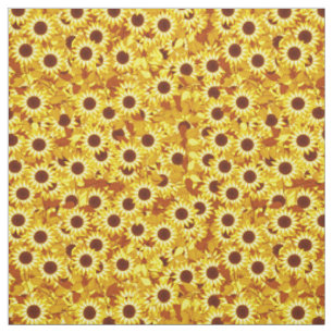 Tela Patrón de girasol - dorado, amarillo y marrón