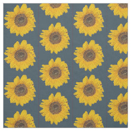 Tela patrón de girasol en verde azulado