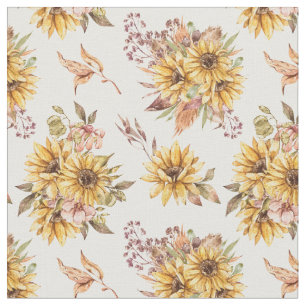 Tela Patrón de girasoles acuáticos