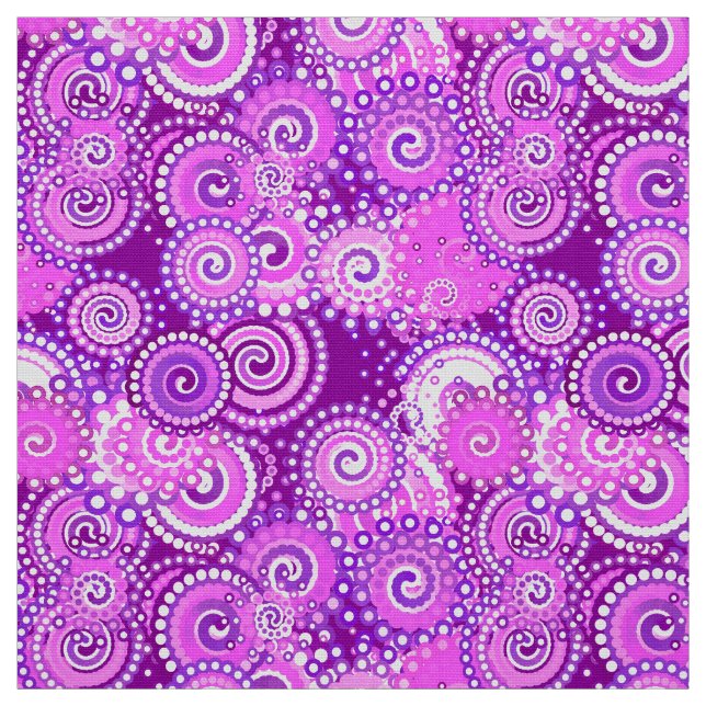 Tela Patrón de giro fractal, tonos púrpura (Retal)