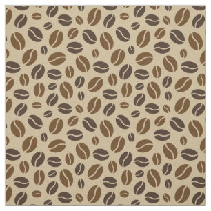 Tela Patrón de granos de café marrón y pekinés