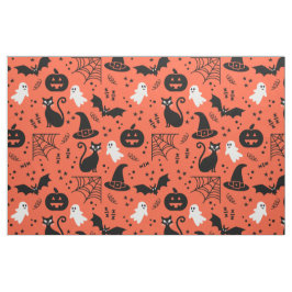 Tela Patrón de Halloween de la calabaza de Naranja suav
