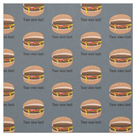 Tela Patrón de hamburguesas divertidas, texto propio y 