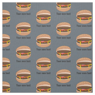 Tela Patrón de hamburguesas divertidas, texto propio y 