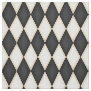 Tela Patrón de Harlequin blanco y negro (pequeña escala