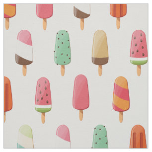 Tela Patrón de helados divertidos y adorables