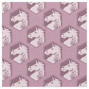 Tela Patrón de Hexágono de Unicornio Malva