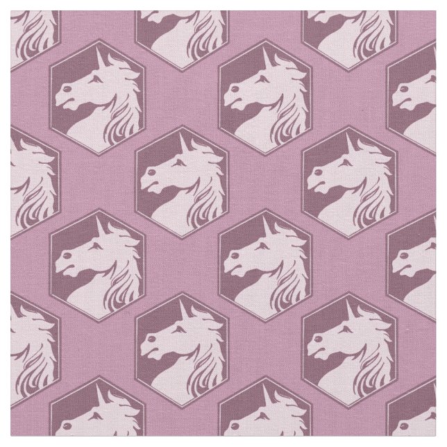 Tela Patrón de Hexágono de Unicornio Malva (De cerca)