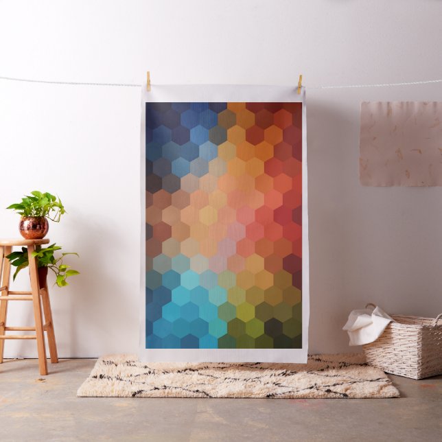 Tela Patrón de hexágono geométrico moderno (In Situ)