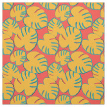 Patrón de hoja tropical naranja