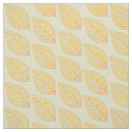 Tela Patrón de hojas de esqueleto amarillo dorado Paste