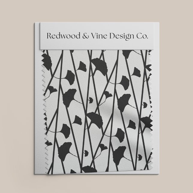 Tela Patrón de hojas de Ginkgo en blanco y negro (Subido por el creador)