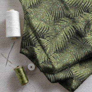 Tela Patrón de hojas de palmas esparkling ID831 verde