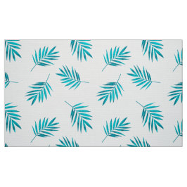 Tela Patrón de hojas de palmera azul-verde