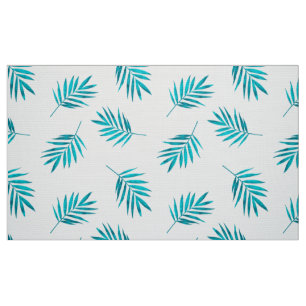 Tela Patrón de hojas de palmera azul-verde